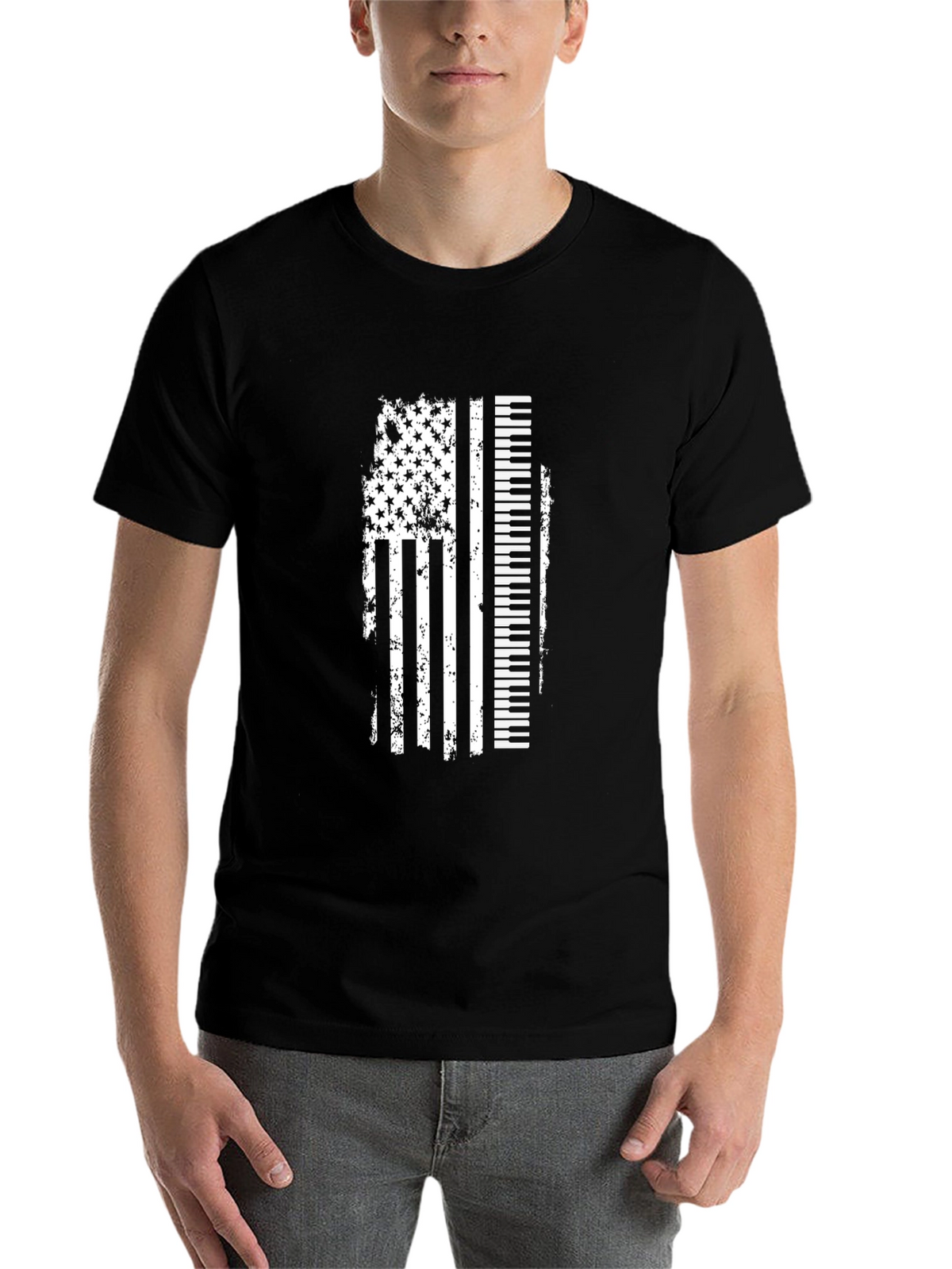 Piano American Flag Graphic Tee