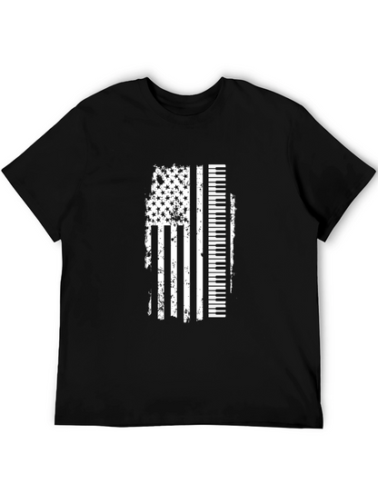 Piano American Flag Graphic Tee