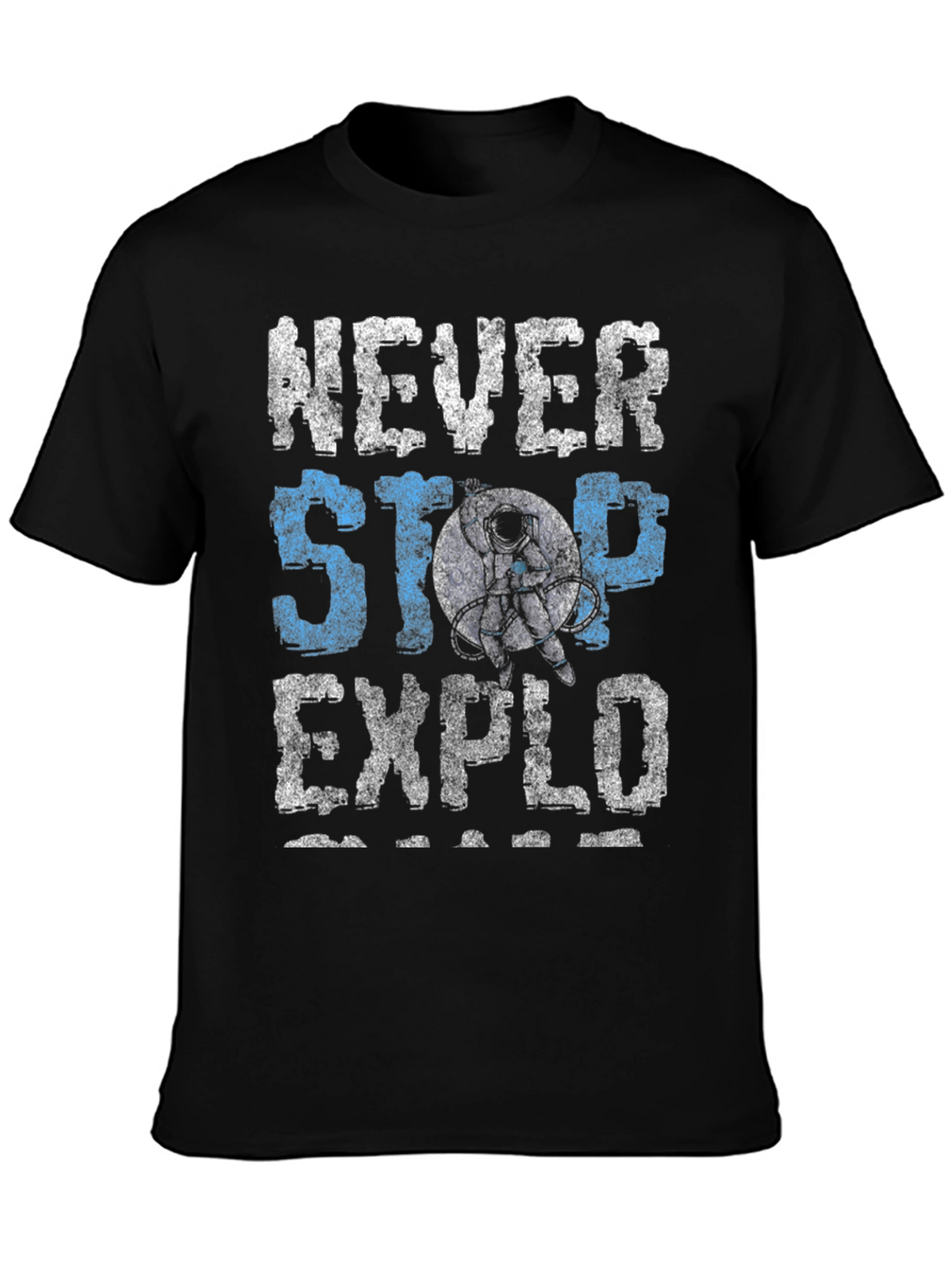 Never Stop Exploring Graphic Tee - Black