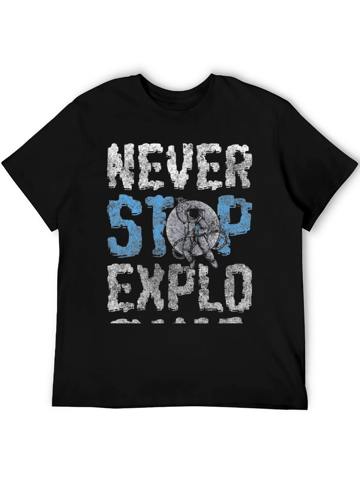Never Stop Exploring Graphic Tee - Black