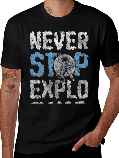 Never Stop Exploring Graphic Tee - Black