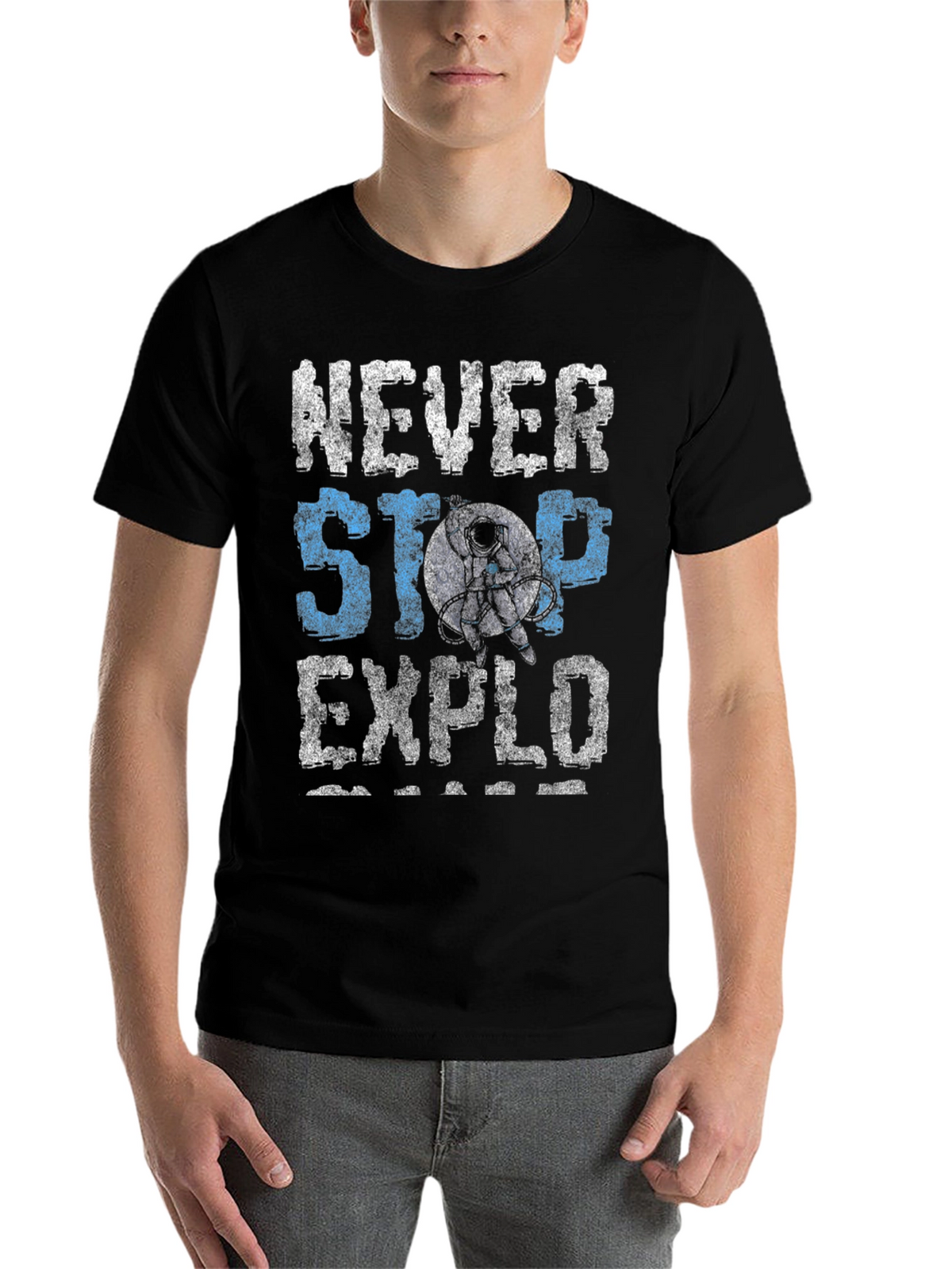 Never Stop Exploring Graphic Tee - Black