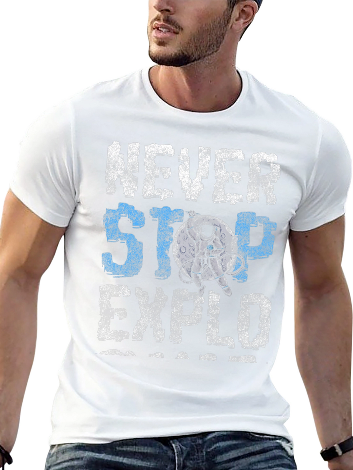 Never Stop Exploring Graphic Tee - Black