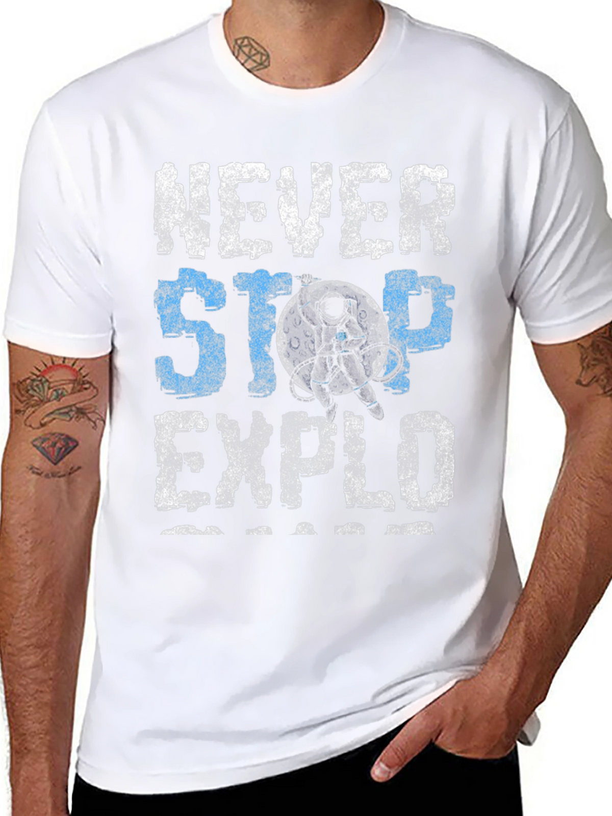 Never Stop Exploring Graphic Tee - Black