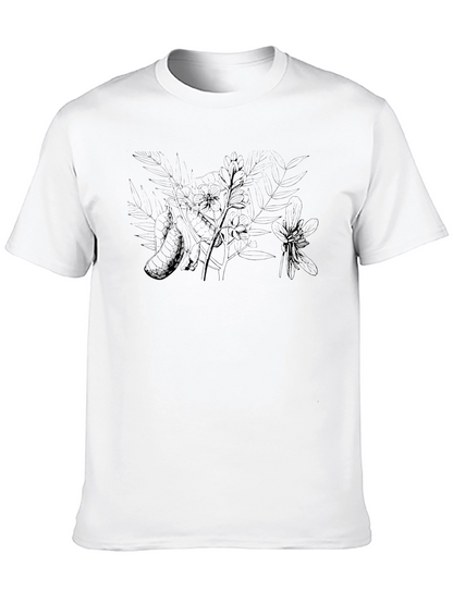 Mens Black Graphic Print Crew Neck T-Shirt
