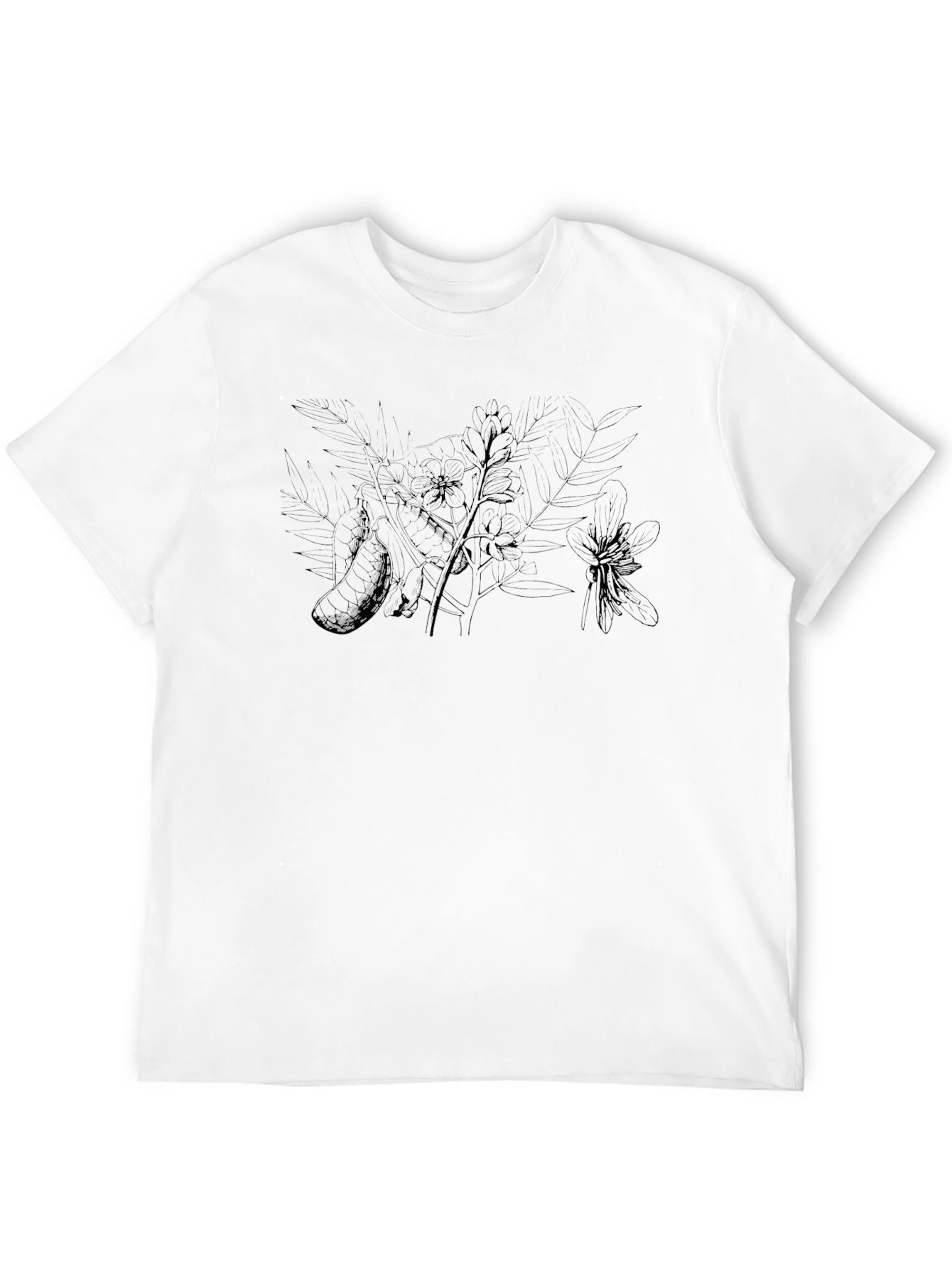 Mens Black Graphic Print Crew Neck T-Shirt