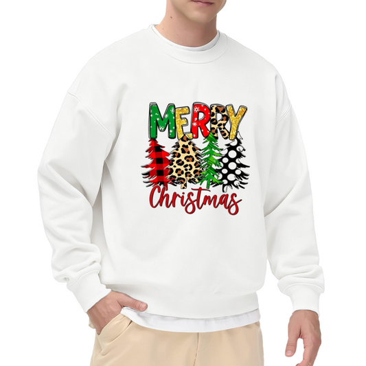 Leopard Plaid Christmas Tree Xmas Crew Sweatshirt