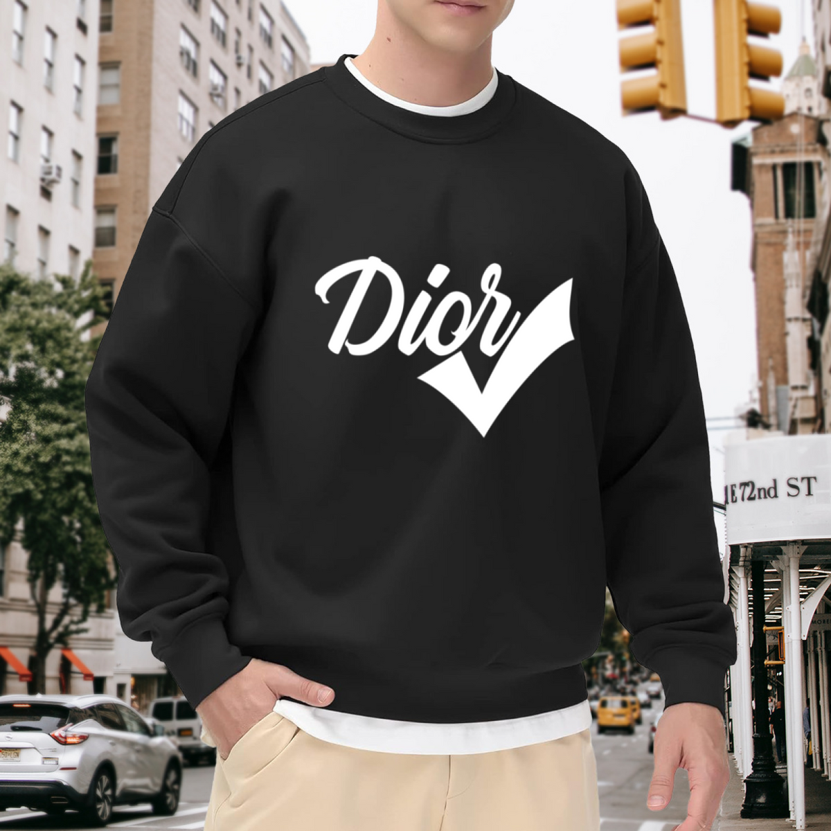 Trendy Parody Logo Minimal Crewneck Sweatshirt