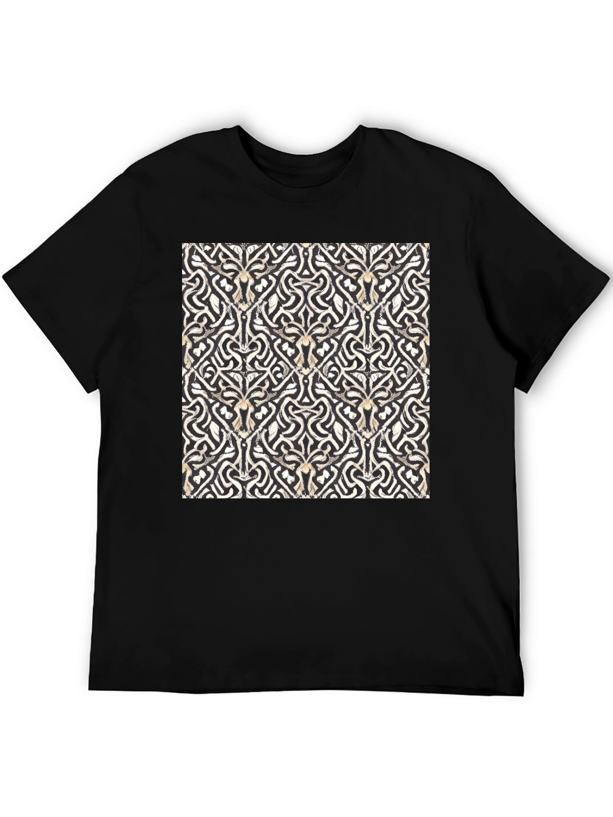 Abstract Pattern Black T-Shirt
