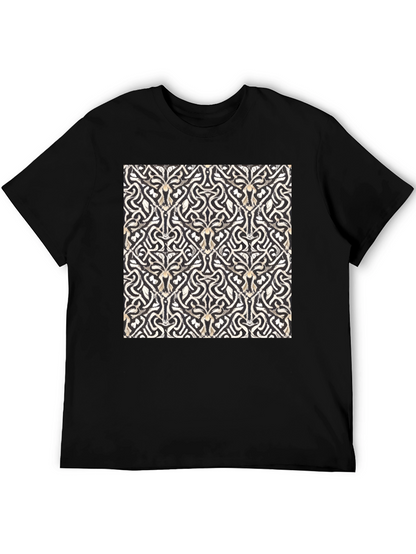 Abstract Pattern Black T-Shirt