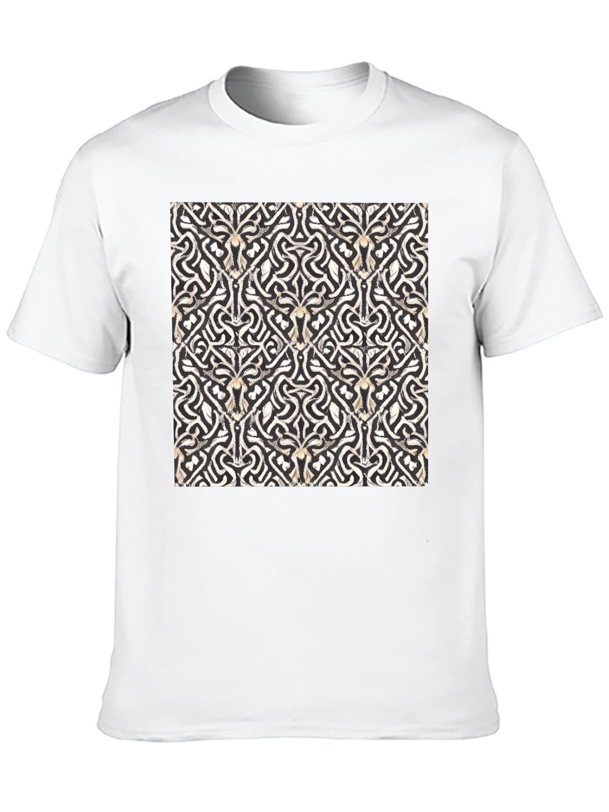 Abstract Pattern Black T-Shirt