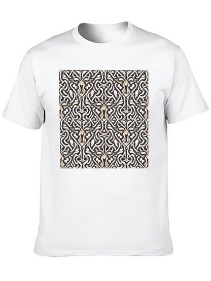 Abstract Pattern Black T-Shirt