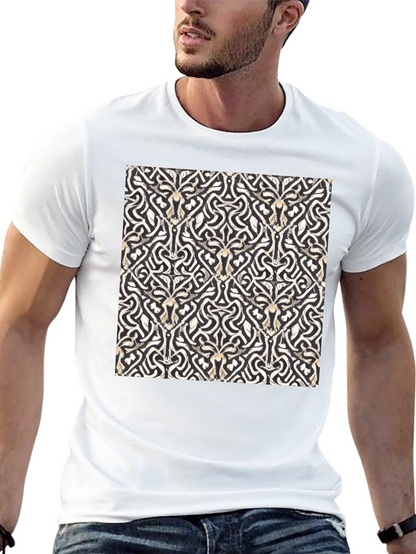 Abstract Pattern Black T-Shirt