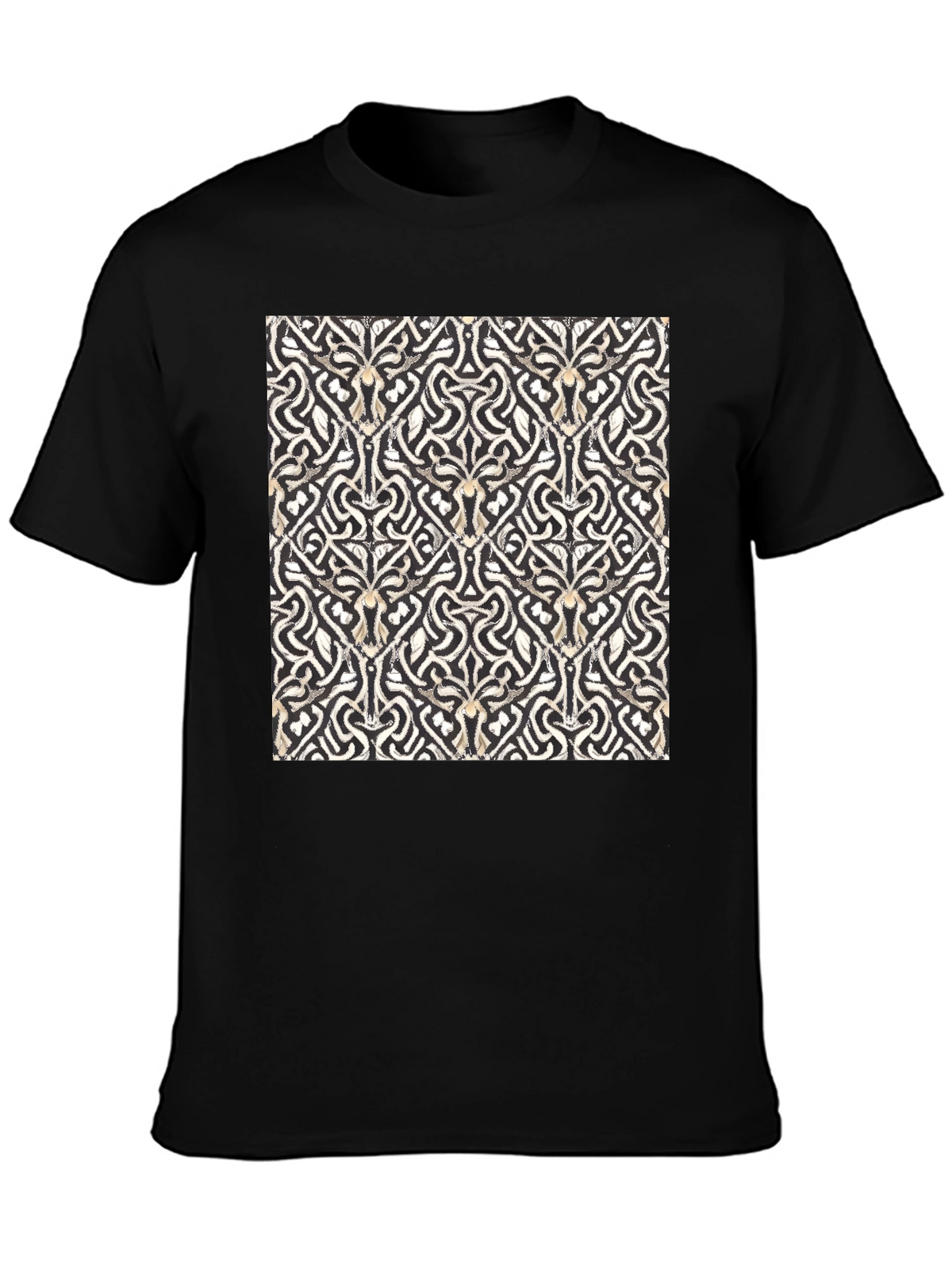 Abstract Pattern Black T-Shirt