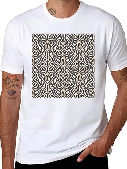 Abstract Pattern Black T-Shirt