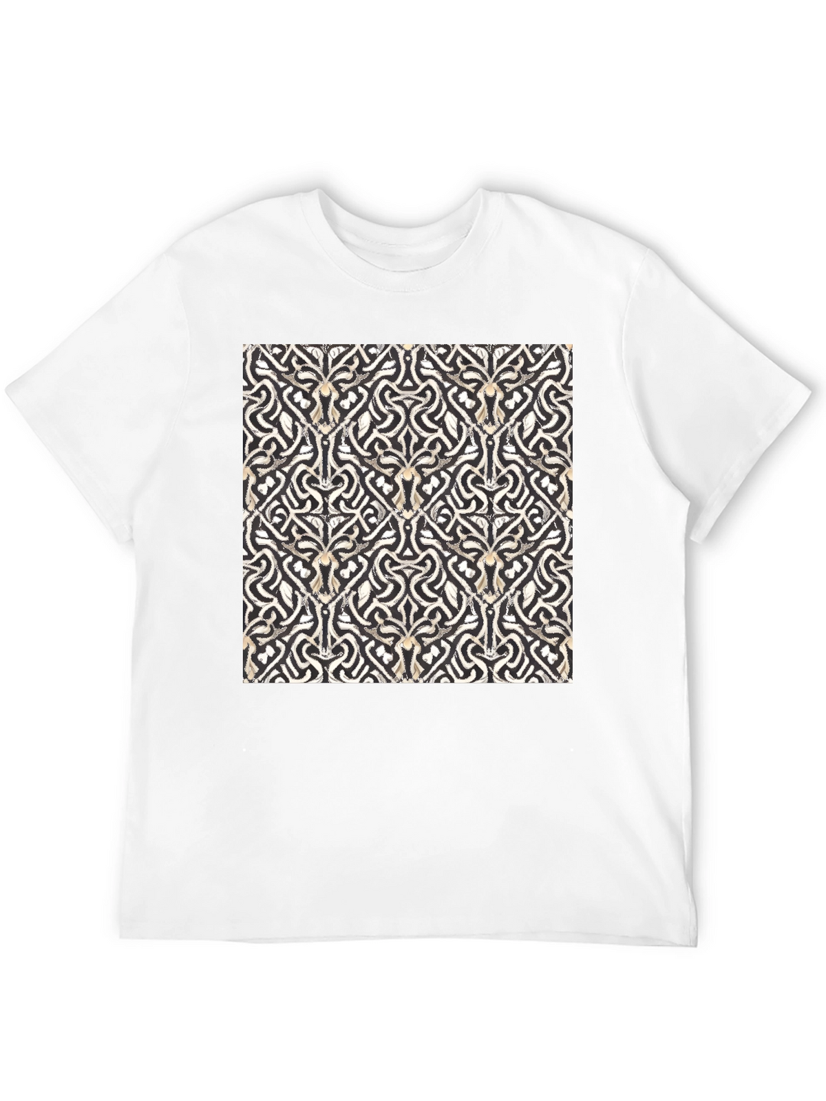 Abstract Pattern Black T-Shirt