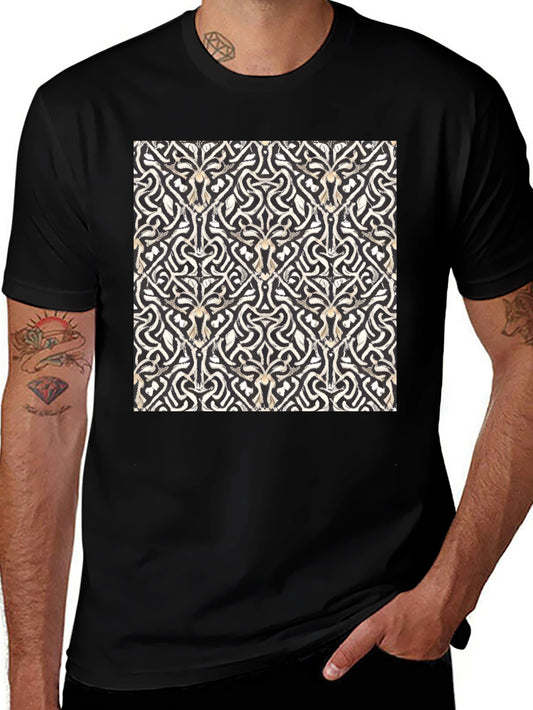 Abstract Pattern Black T-Shirt