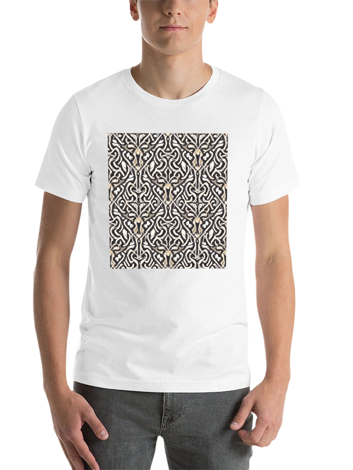 Abstract Pattern Black T-Shirt