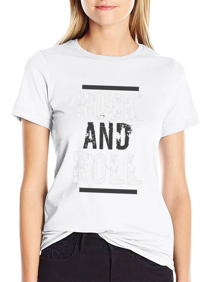 Rock and Roll Graphic Print Black T-Shirt