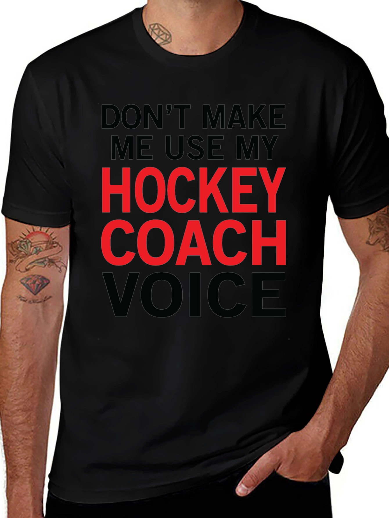 Hockey Coach Voice Graphic Tee - Black