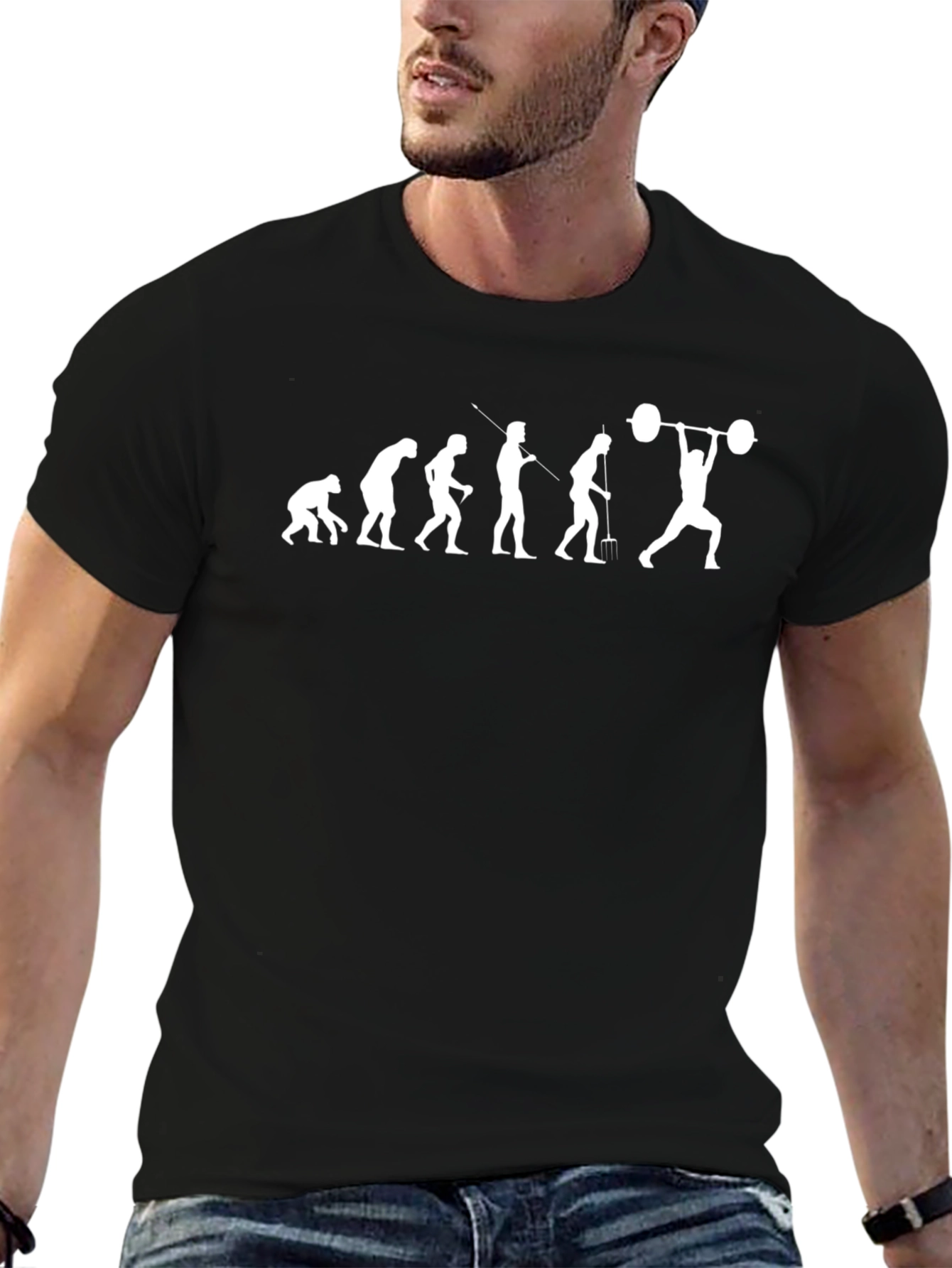 Evolution of Weightlifting T-Shirt - Black