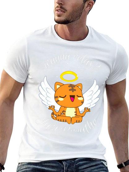 Relax Cat T-Shirt - Wanna Relax? Just Breathe Tee