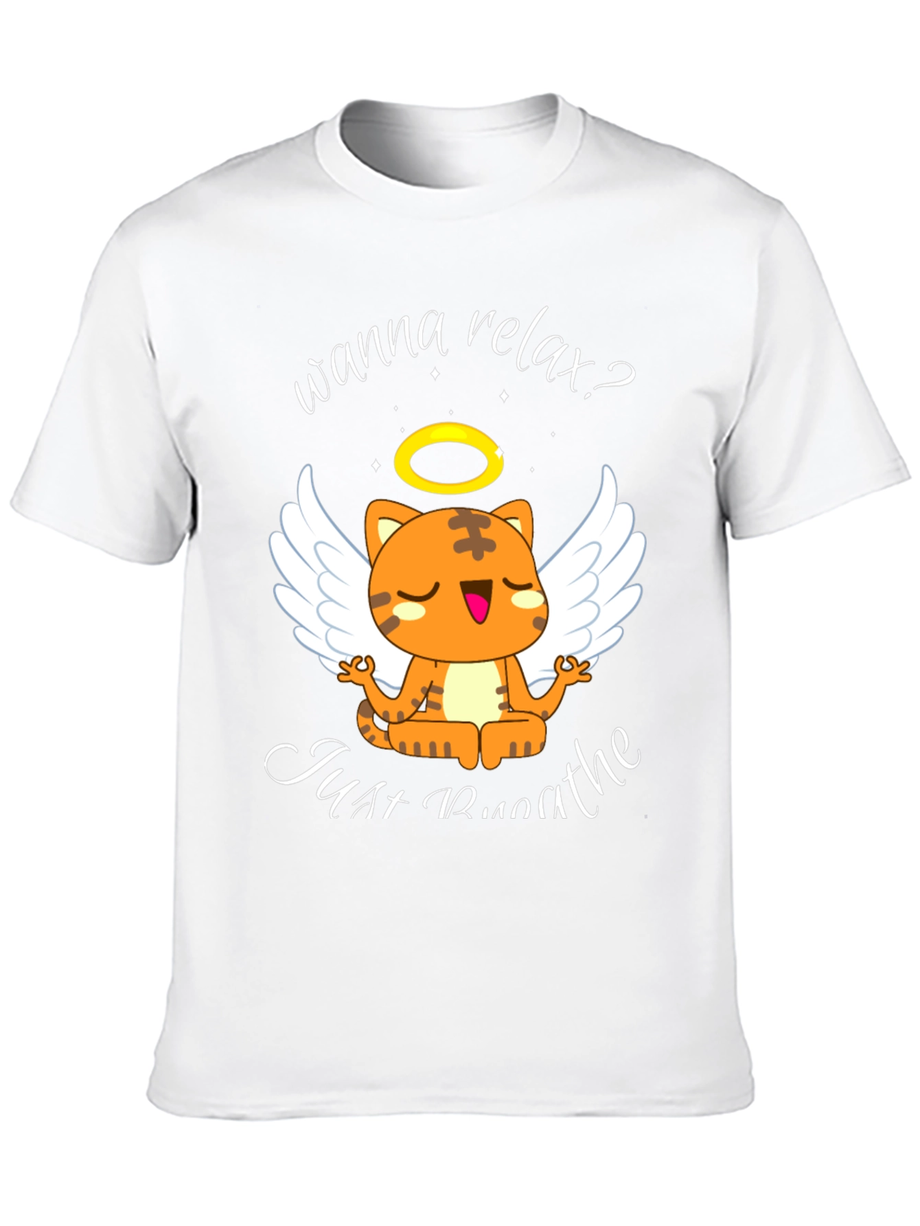 Relax Cat T-Shirt - Wanna Relax? Just Breathe Tee