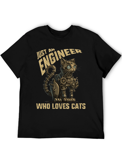 Engineer Cat Lover T-Shirt - Steampunk Style