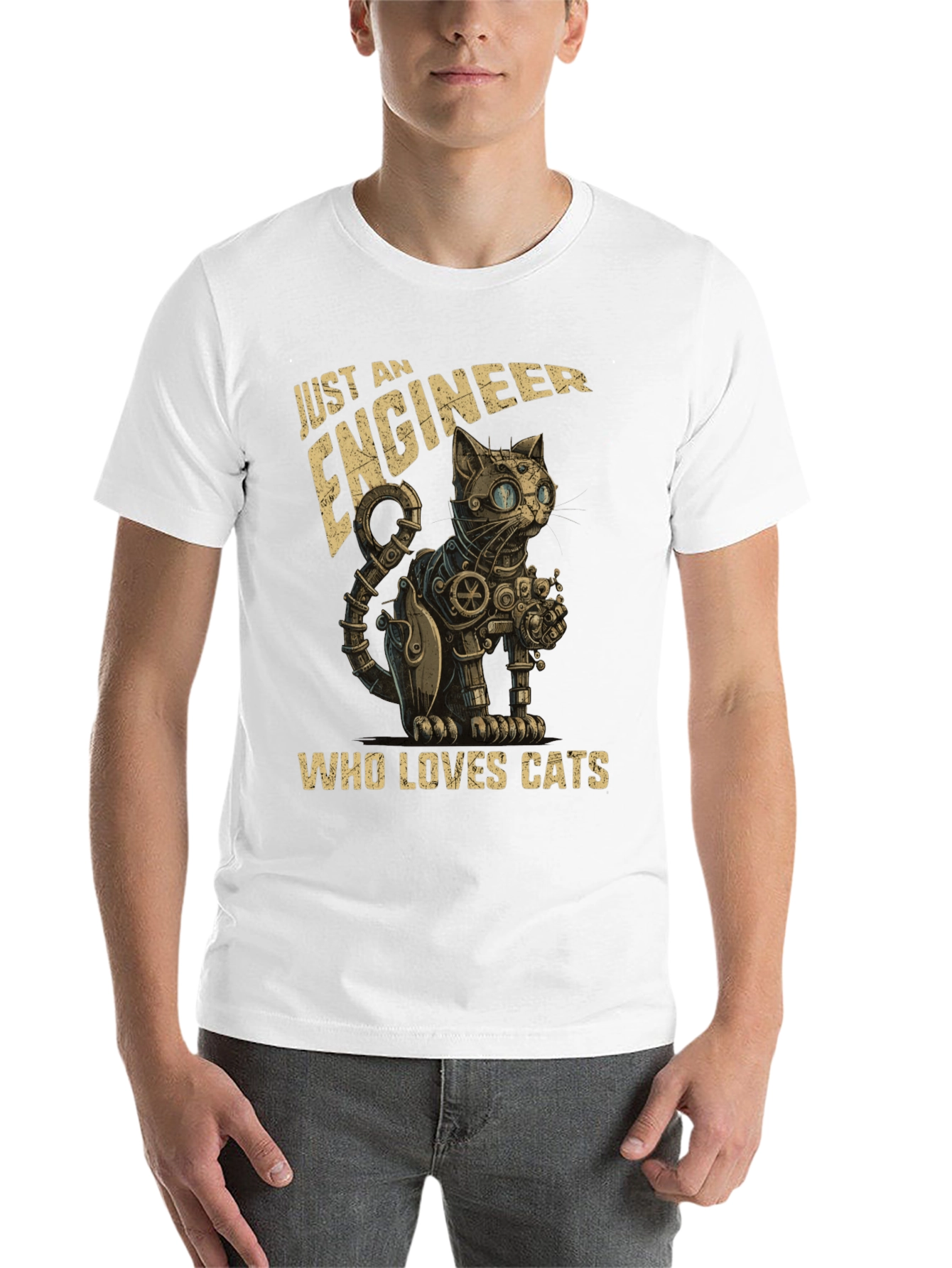 Engineer Cat Lover T-Shirt - Steampunk Style