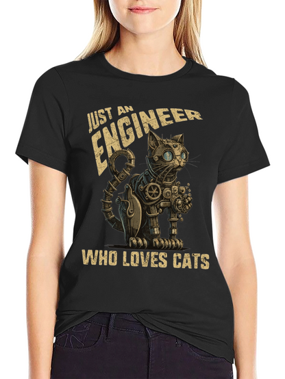 Engineer Cat Lover T-Shirt - Steampunk Style