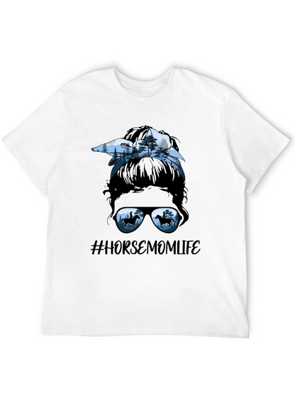 Horse Mom Life Messy Bun T-Shirt