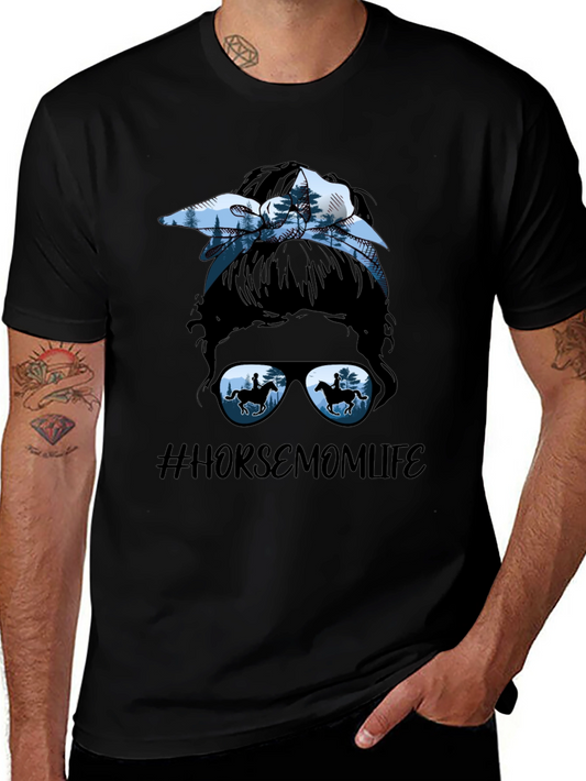 Horse Mom Life Messy Bun T-Shirt
