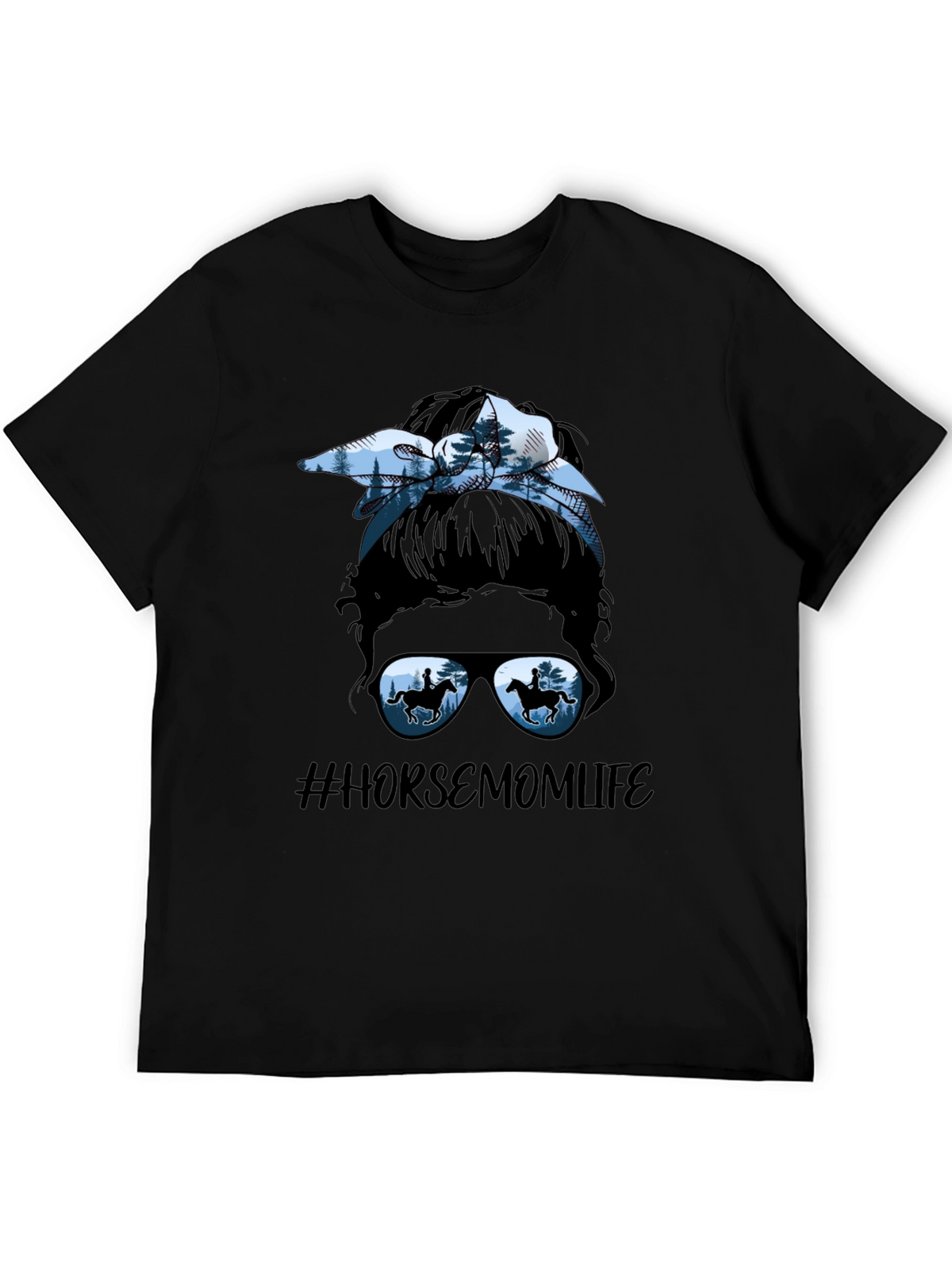 Horse Mom Life Messy Bun T-Shirt