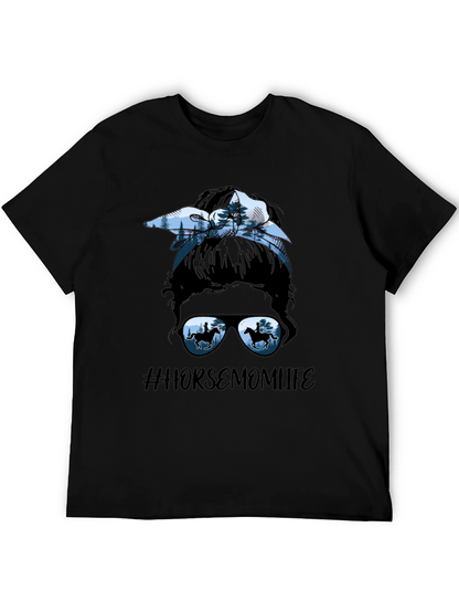 Horse Mom Life Messy Bun T-Shirt