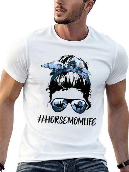 Horse Mom Life Messy Bun T-Shirt