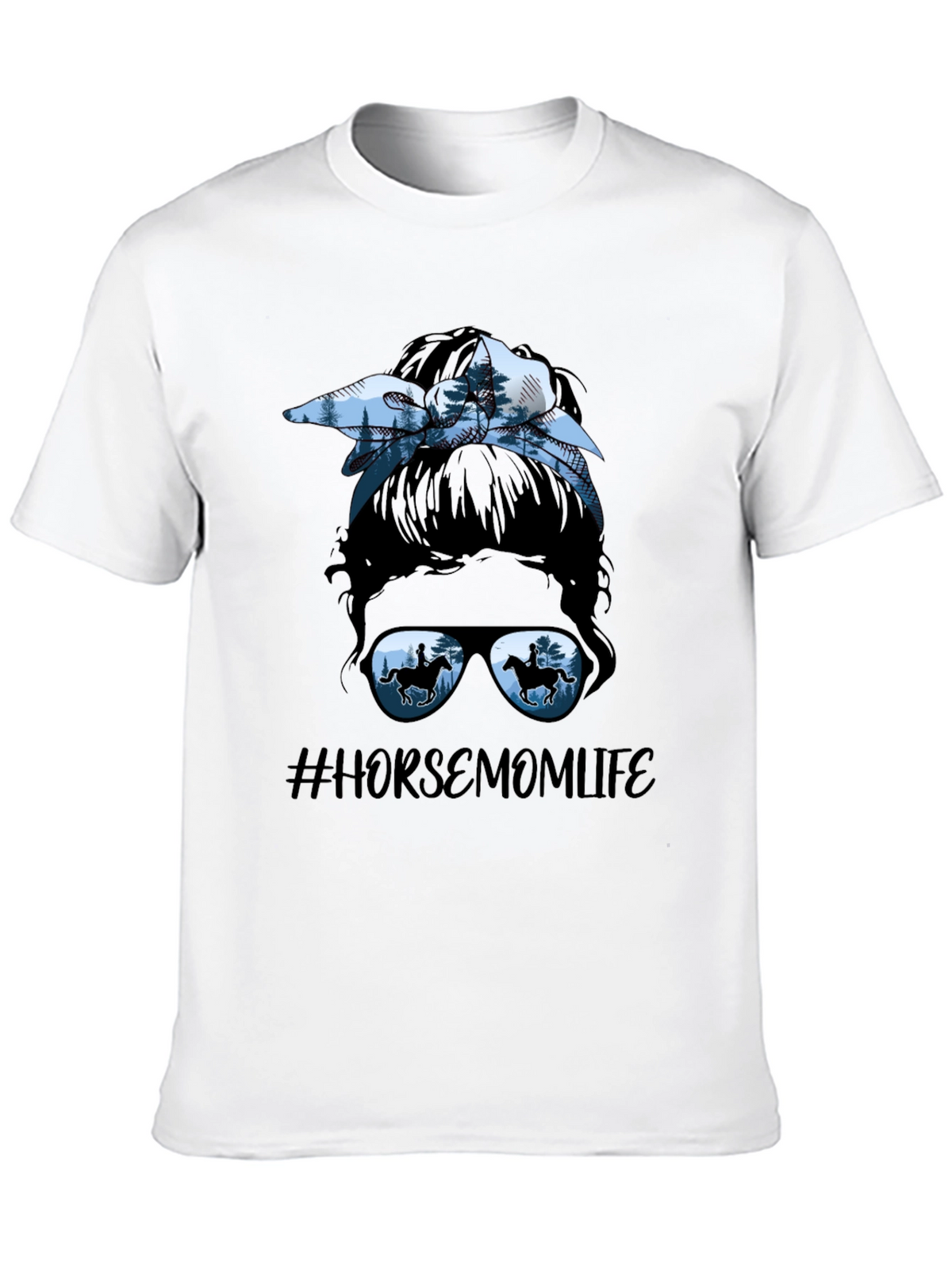 Horse Mom Life Messy Bun T-Shirt
