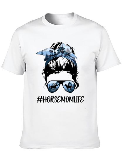 Horse Mom Life Messy Bun T-Shirt
