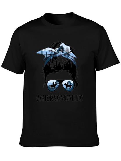 Horse Mom Life Messy Bun T-Shirt