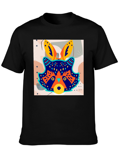 Funky Raccoon Graphic Tee - Stylish Mens Black T-Shirt