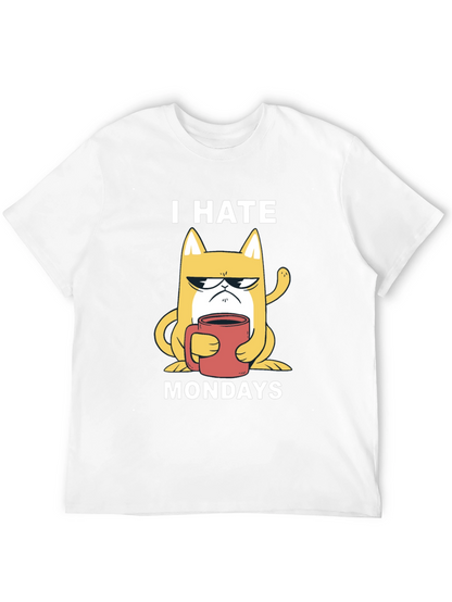 I Hate Mondays T-Shirt - Grumpy Cat with Coffee