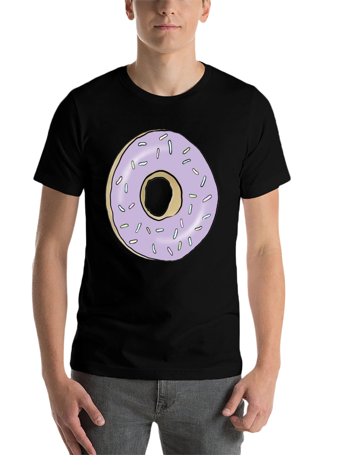 Donut Graphic Tee - Black Casual T-Shirt