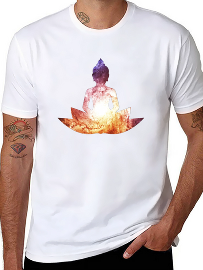 Buddha Lotus Graphic Tee - Cosmic Black T-Shirt