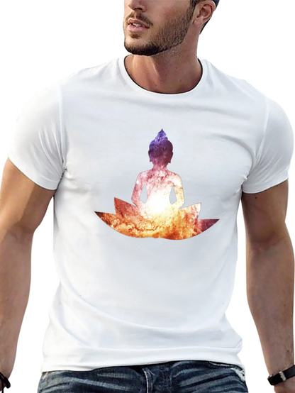 Buddha Lotus Graphic Tee - Cosmic Black T-Shirt