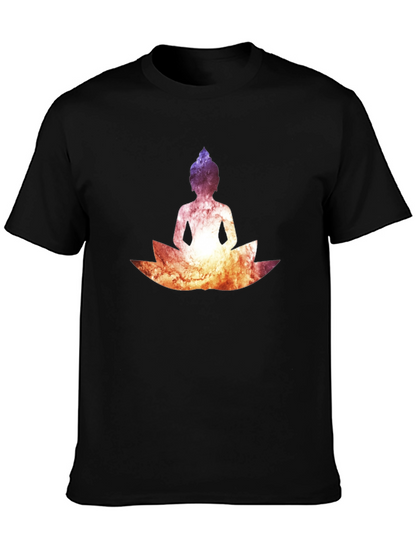 Buddha Lotus Graphic Tee - Cosmic Black T-Shirt