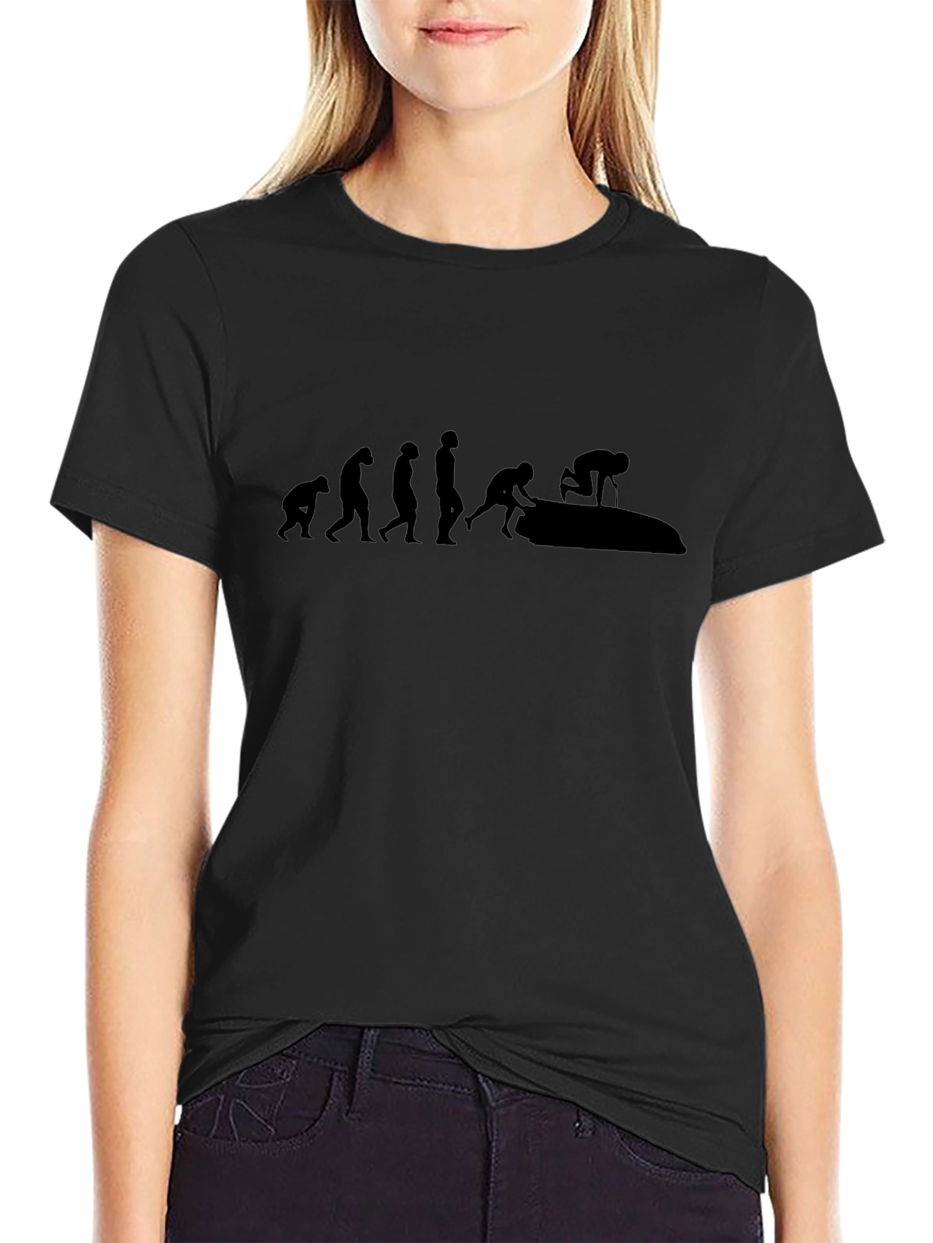 Evolution of Jetskiing Black T-Shirt