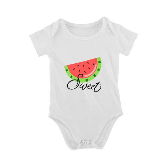 Sweet Watermelon Summer Baby Onesie | Fruit Slice Cute Script Print Infant Bodysuit