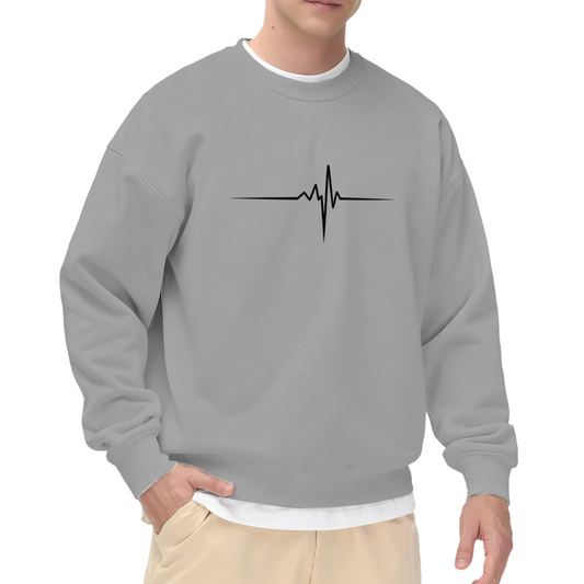 Minimal Heartbeat Line Simple Crewneck Sweatshirt