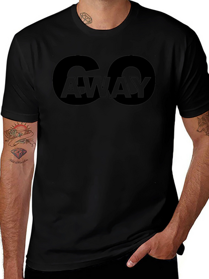 Go Away Graphic T-Shirt - Black Crew Neck Tee