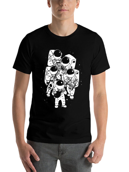 Astronaut Band Graphic T-Shirt - Black Cotton Tee