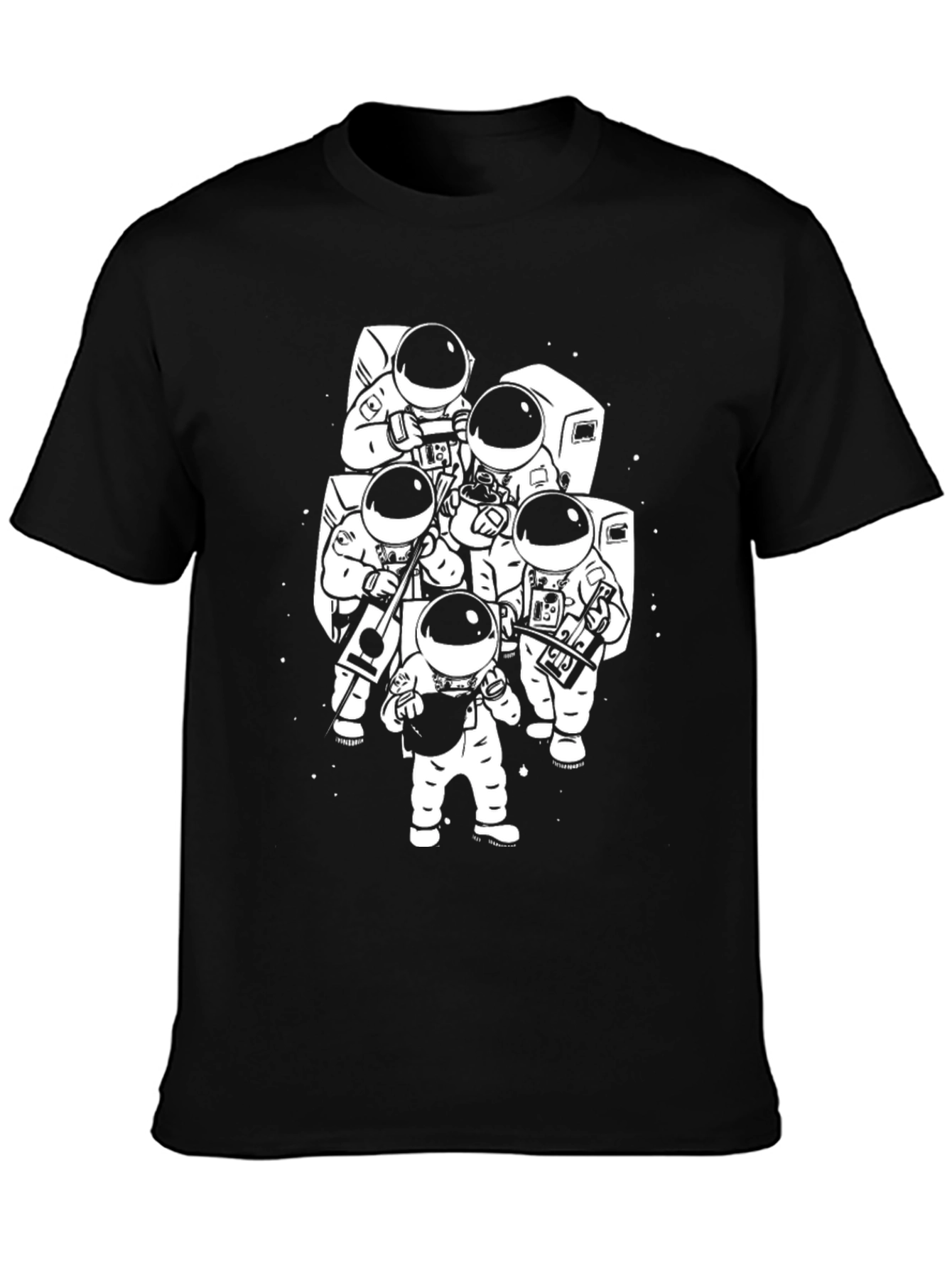 Astronaut Band Graphic T-Shirt - Black Cotton Tee